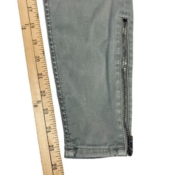 Jimmy Taverniti Jeans Womens Size 26 Gray Distressed Stretchy Retro Ankle Zip - Picture 14 of 16